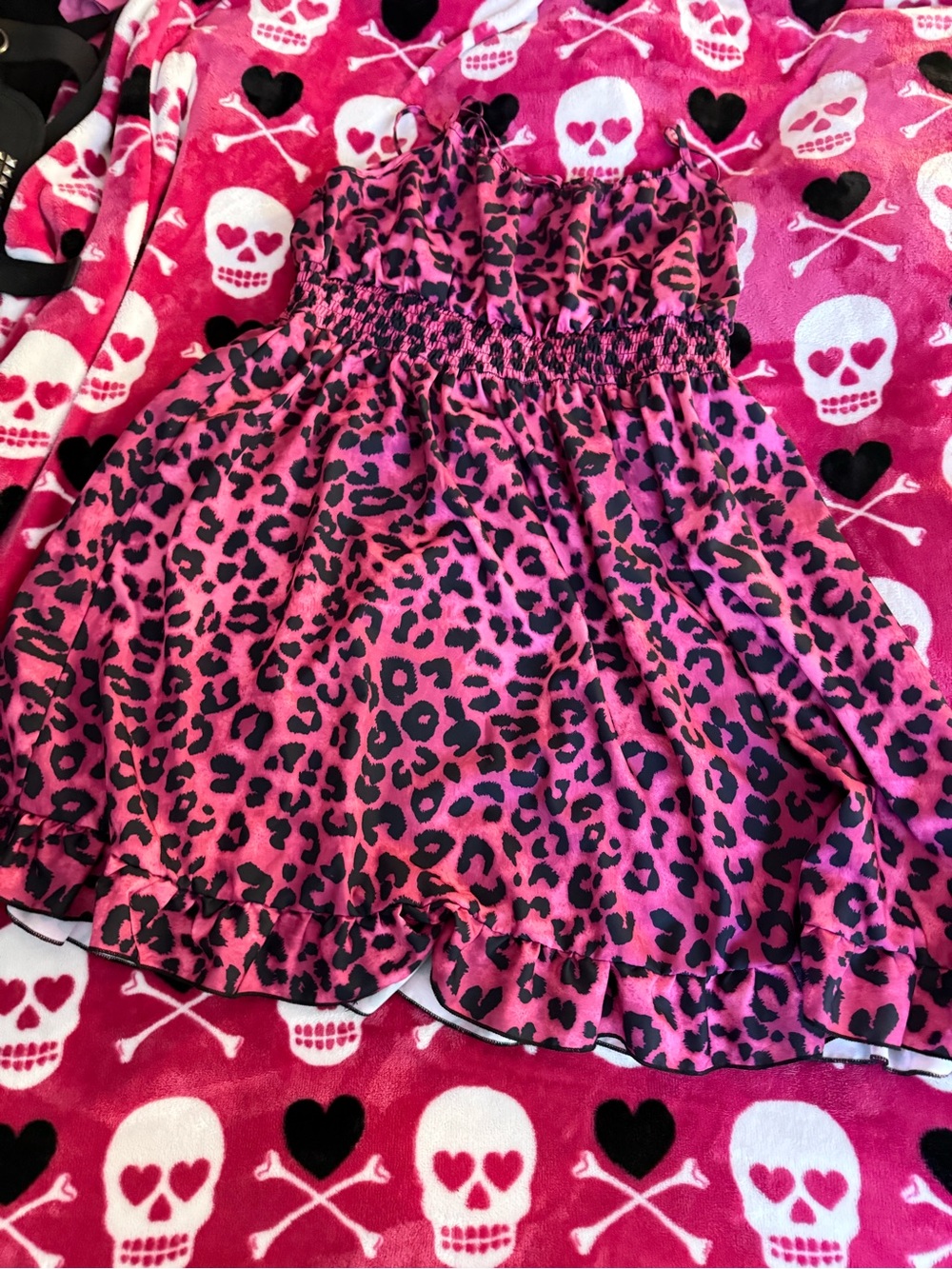 SHEIN Pink and Black Leopard Print Mini Dress - Picture 1 of 2